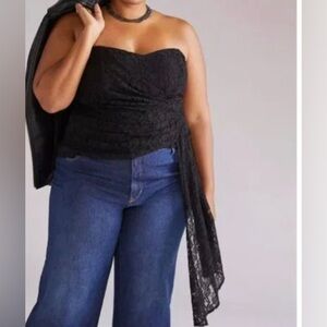 Anthropology-Lace strapless blouse